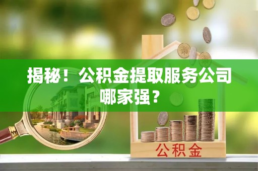 爱民揭秘！公积金提取服务公司哪家强？