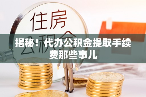 爱民揭秘！代办公积金提取手续费那些事儿