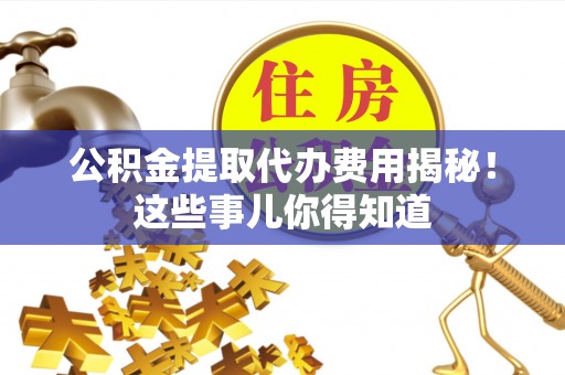 爱民公积金提取代办费用揭秘！这些事儿你得知道